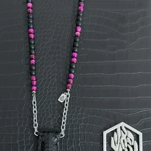 Petek Pink Black Breslev necklace jewish