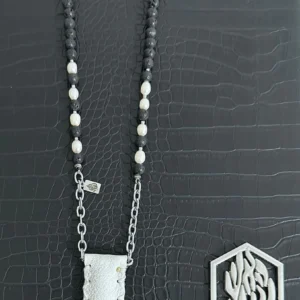 Petek White Pearl Breslev necklace jewish